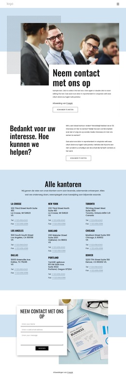 Een Contactpagina - Beste Websitesjabloonontwerp