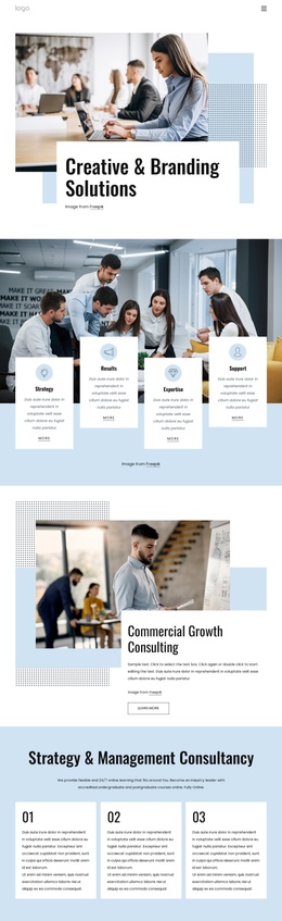 Commercial Growth Consulting One Page Template