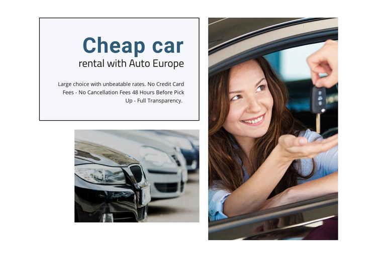 Cheap rental car One Page Template