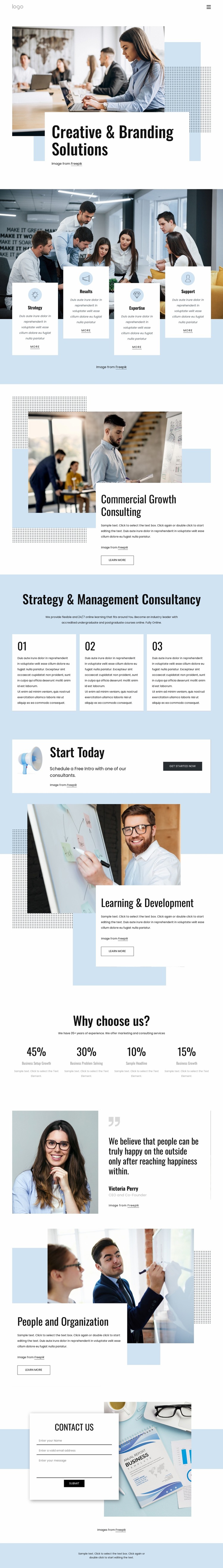 Commercial growth consulting Website Mockup
