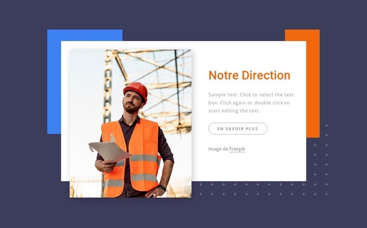 Information d'entreprise Page de destination