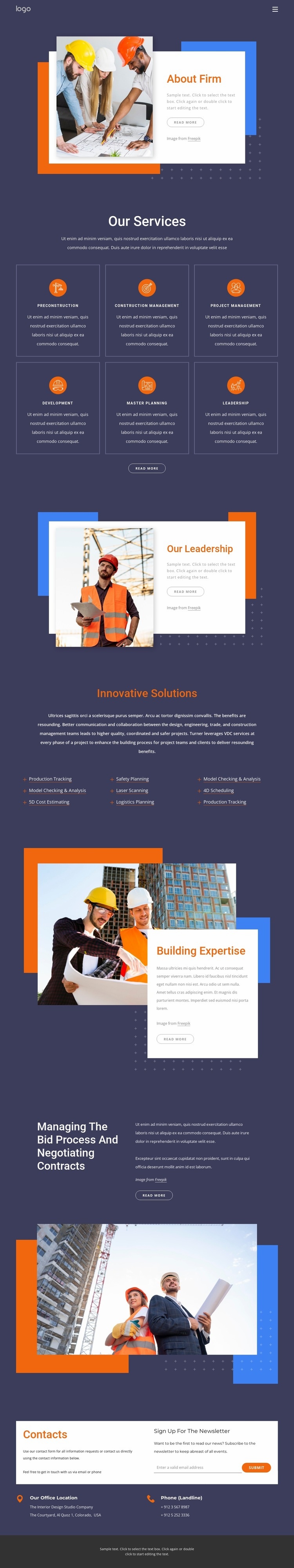 We build the structures and infrastructure Homepage Design