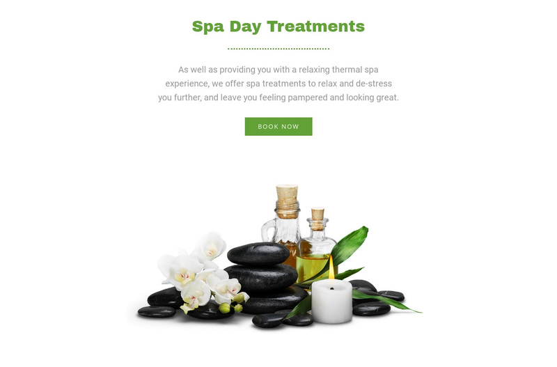 Spa day treatments Web Page Design