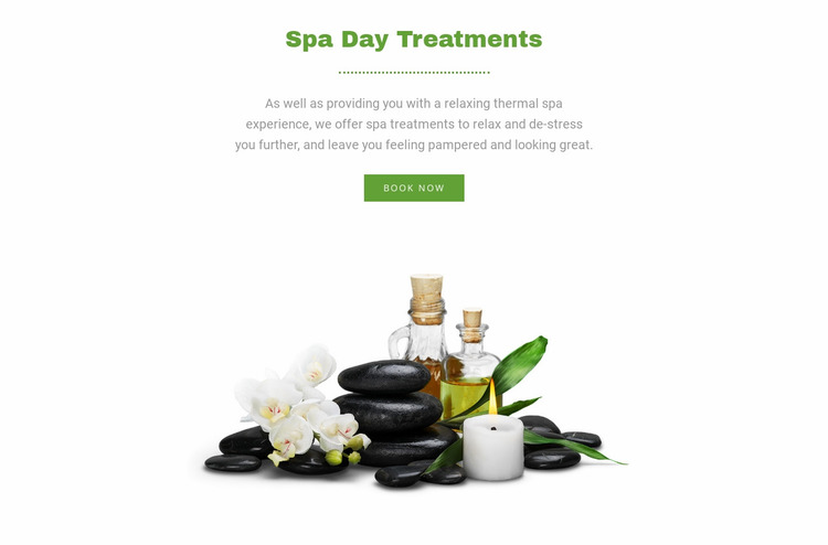 Spa day treatments Website Mockup