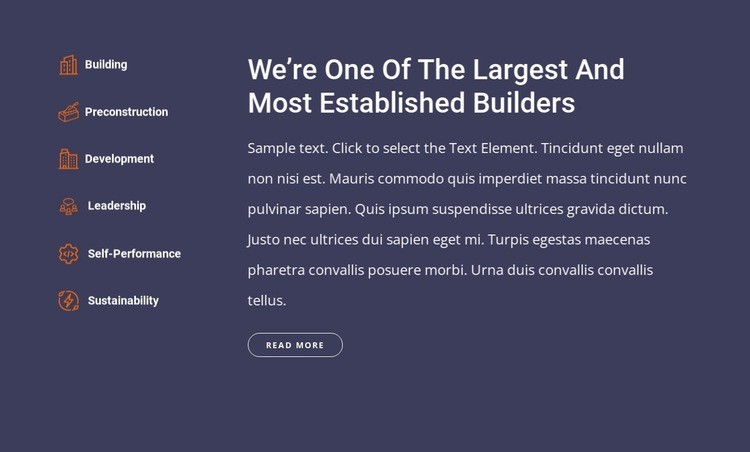 The building and construction company Homepage Design