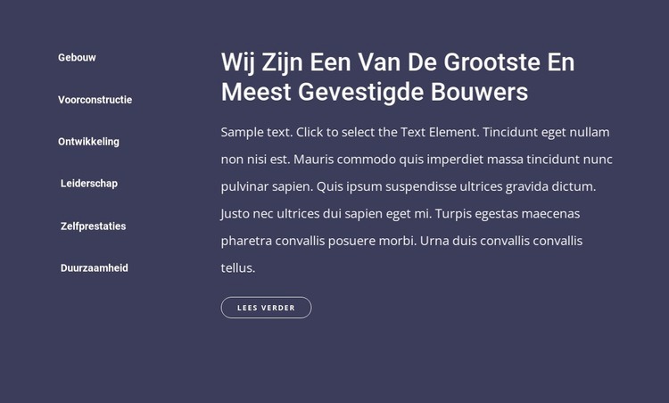 Het bouw- en constructiebedrijf Website Builder-sjablonen