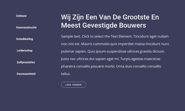 Het bouw- en constructiebedrijf Website ontwerp