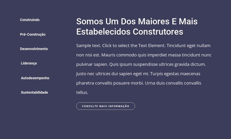 A empresa de construção e construção Construtor de sites HTML