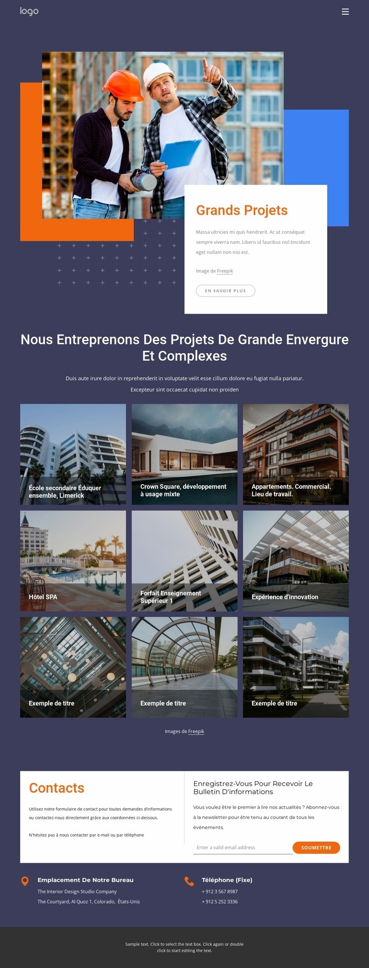 Nous sommes une entreprise de constructeurs Modèles de constructeur de sites Web