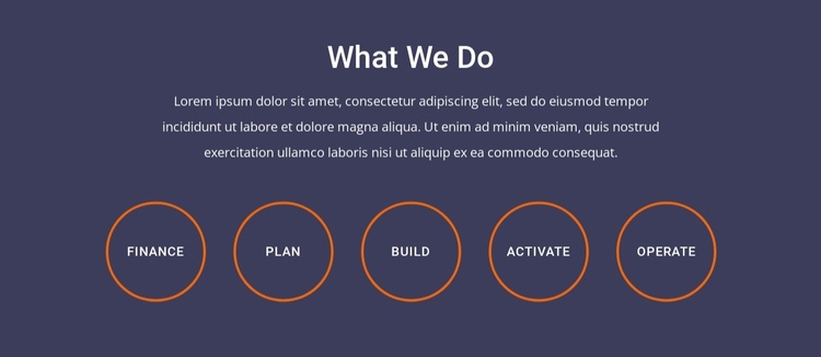 What we do block with grid repeater Website Template