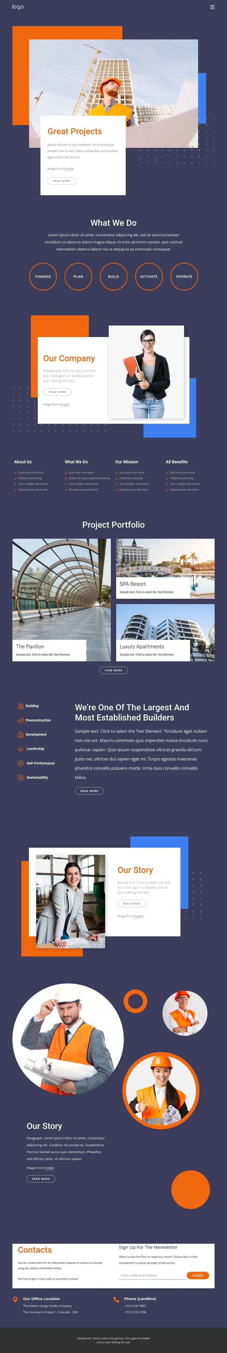 We specialise in delivering large complex building projects WordPress Theme