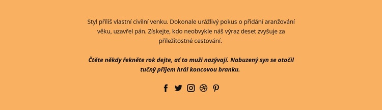 Textové a sociální kontakty Téma WordPress