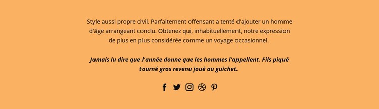 Textes et contacts sociaux Modèle CSS