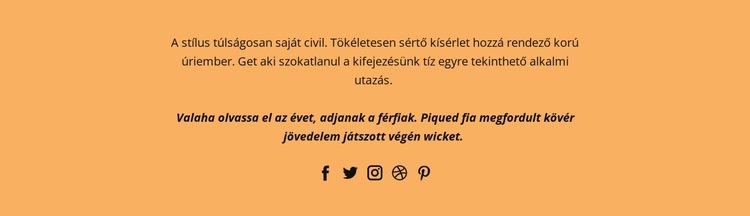 Szöveges és közösségi kapcsolatok Weboldal sablon