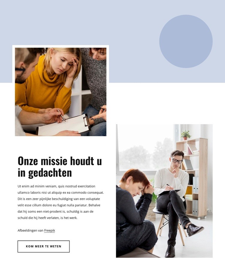 Hoe psychotherapie werkt Website ontwerp