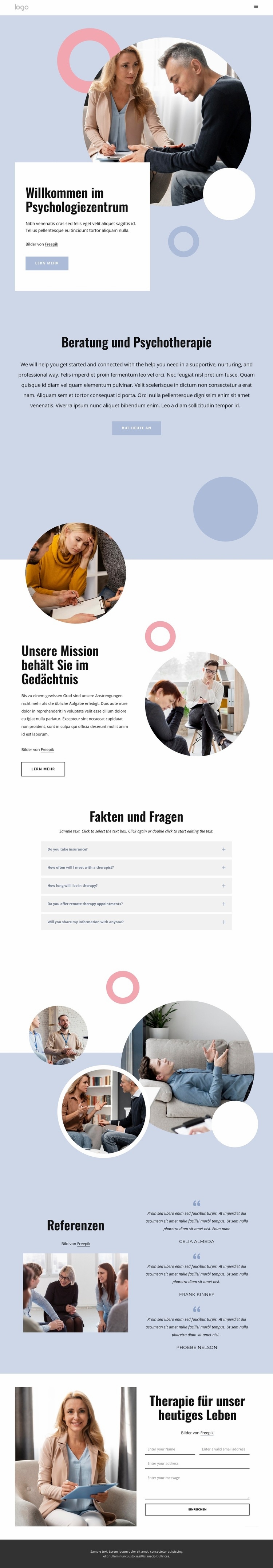 Das Psychologiezentrum Website-Modell