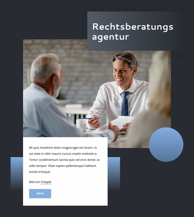 Wir sorgen für umfassendes Denken Landing Page