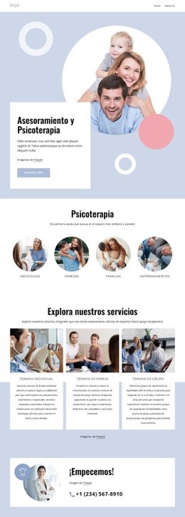 Maqueta De Sitio Web Multipropósito Para Asesoramiento Y Psicoterapia.