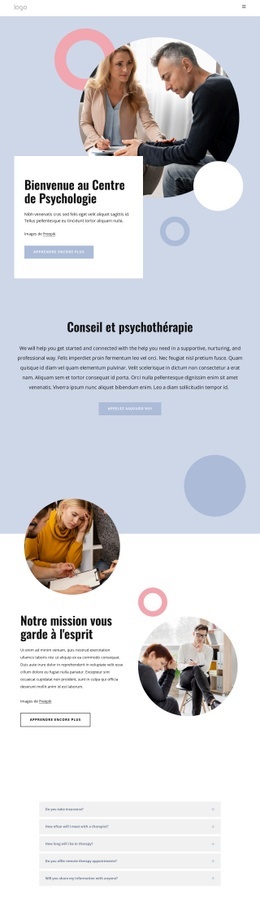 Conception De Sites Web Le Centre De Psychologie Pour N'Importe Quel Appareil