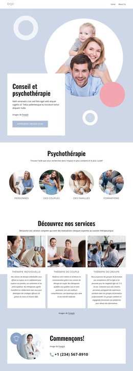Conseil Et Psychothérapie - Modèle De Page HTML