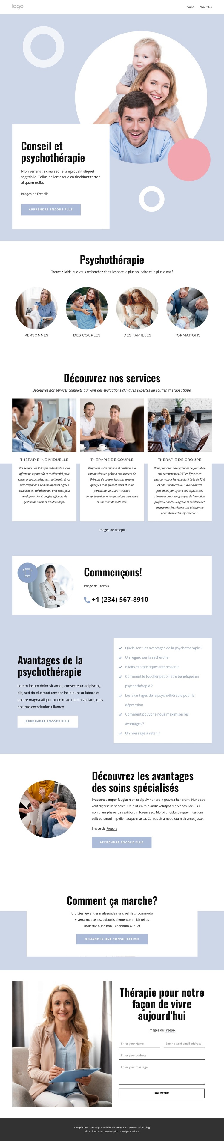 Conseil et psychothérapie Thème WordPress