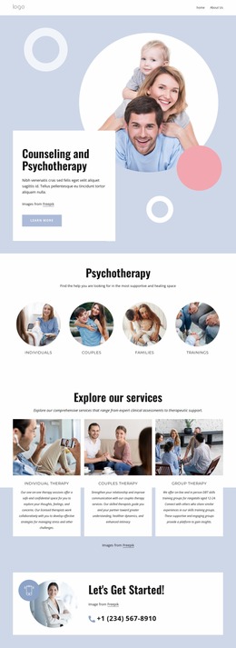 Counseling And Psychotherapy Html Website Builder