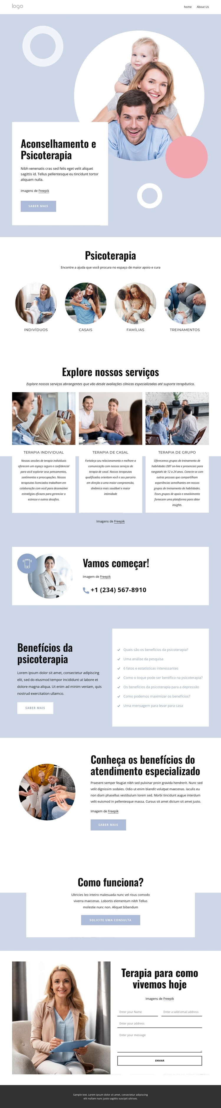 Aconselhamento e psicoterapia Tema WordPress