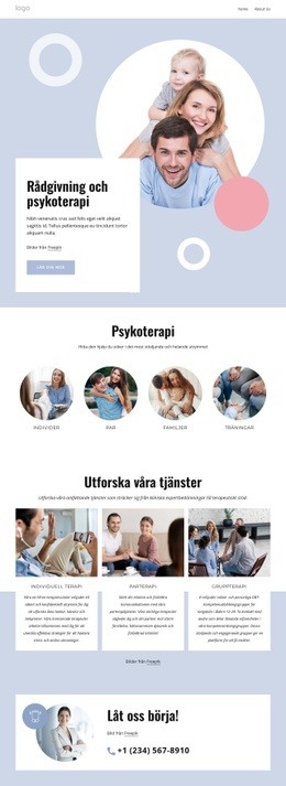 Fantastisk Webbdesign För Rådgivning Och Psykoterapi