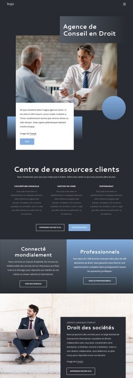 Agence De Conseil En Droit - Maquette De Site Web Simple