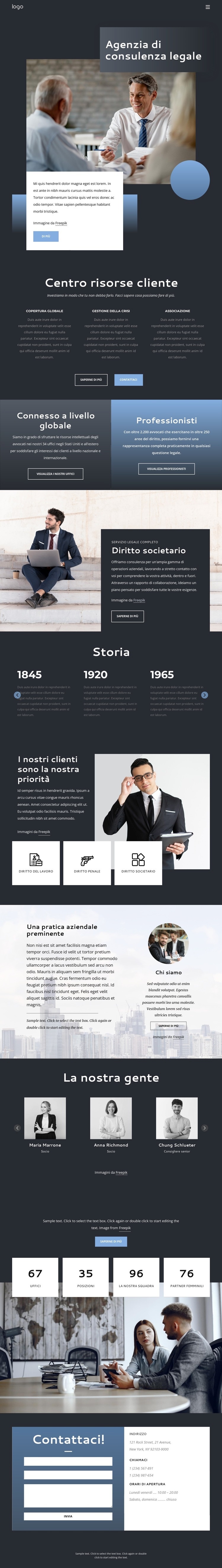 Agenzia di consulenza legale Mockup del sito web