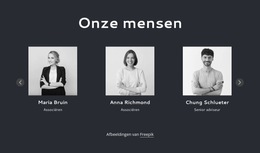 Teamblok Met Schuifregelaar - Eenvoudig Websitesjabloon