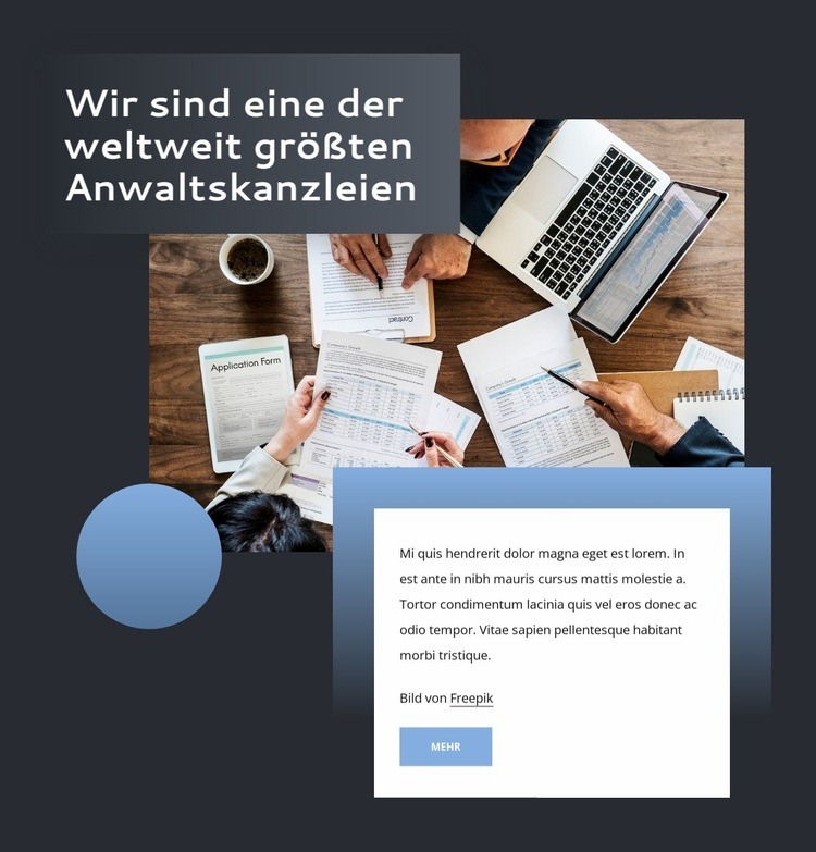 Eine internationale Anwaltskanzlei mit umfassendem Serviceangebot HTML Website Builder