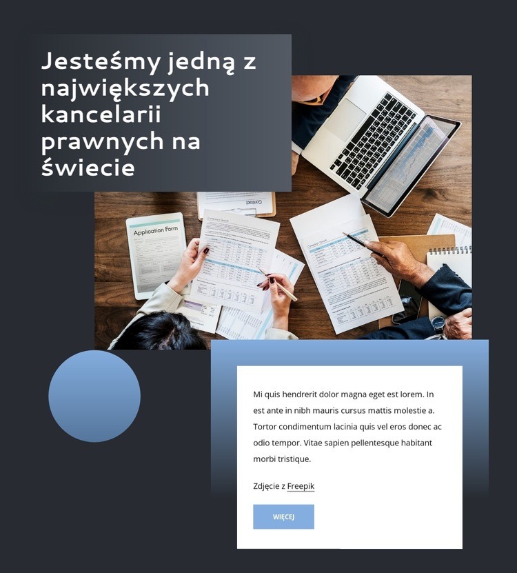 Międzynarodowa kancelaria prawna oferująca kompleksowe usługi prawne Kreator witryn internetowych HTML