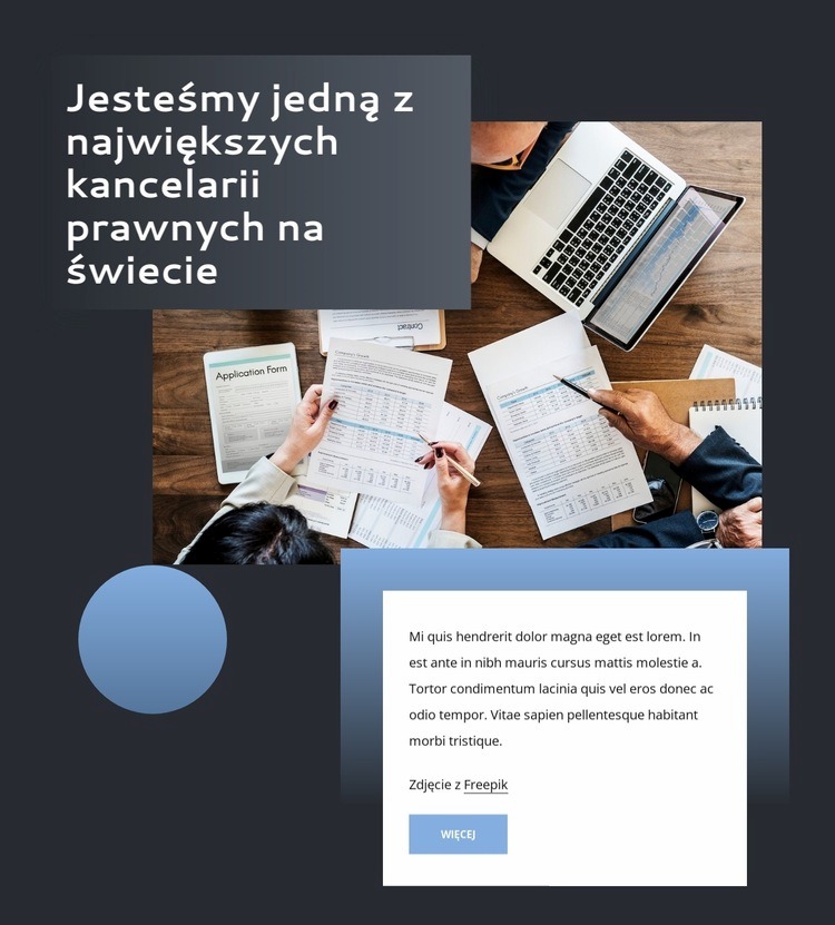 Międzynarodowa kancelaria prawna oferująca kompleksowe usługi prawne Projekt strony internetowej