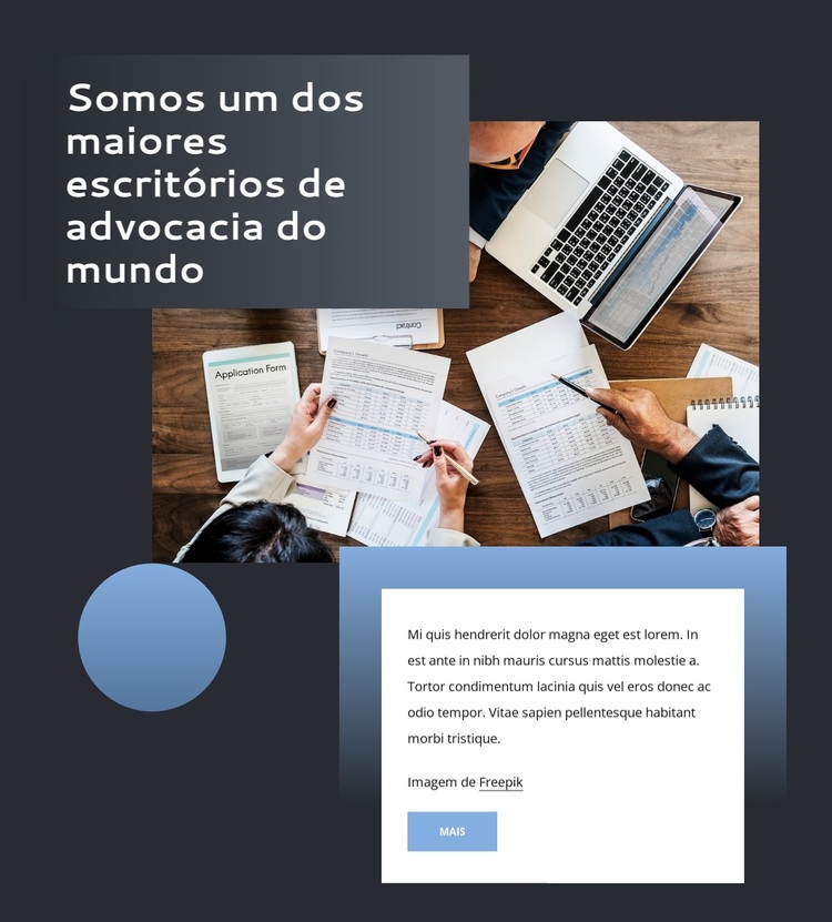 Um escritório de advocacia internacional de serviço completo Tema WordPress