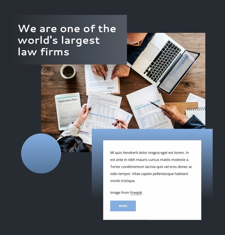 A full-service international law firm Landing Page