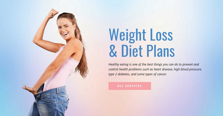 Diet and weight loss One Page Template