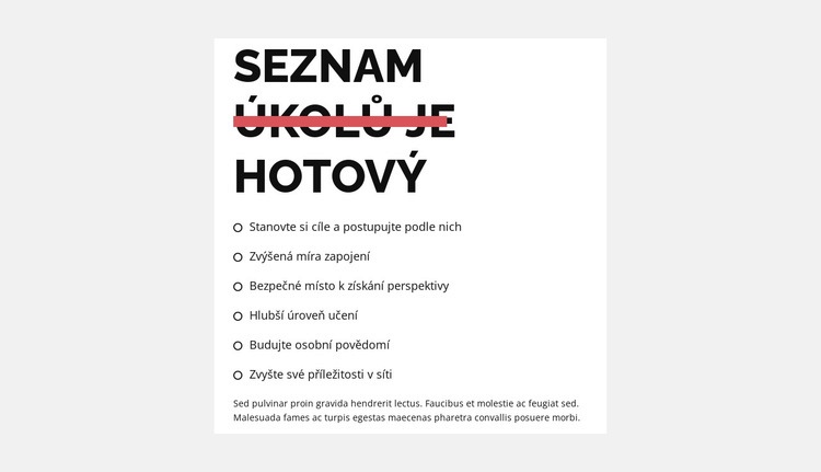 Seznam úkolů Šablona CSS