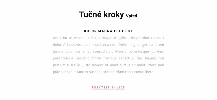 Dva záhlaví textu a tlačítko Šablona CSS