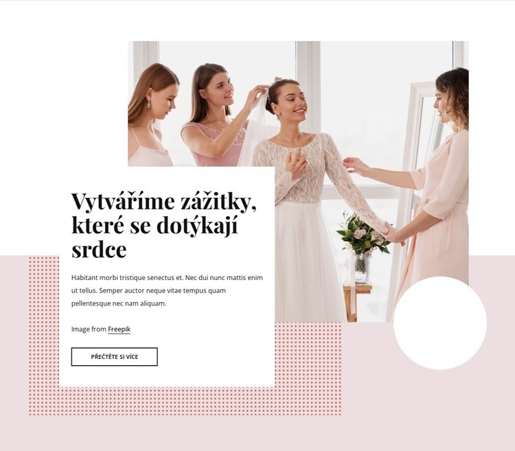 Plánování svateb a design událostí Šablona webové stránky