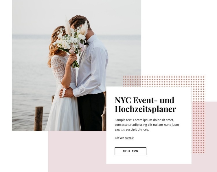 NYC Event- und Hochzeitsplaner Eine Seitenvorlage