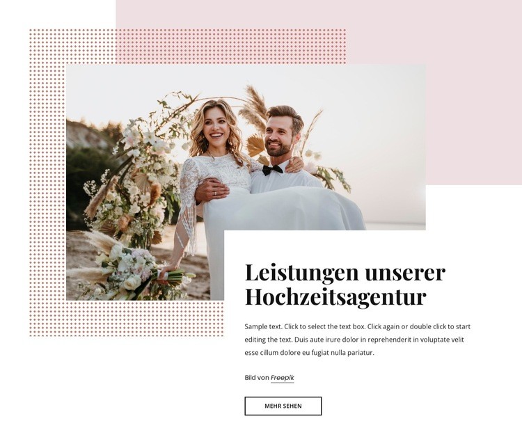 Unsere Hochzeitsagentur Landing Page