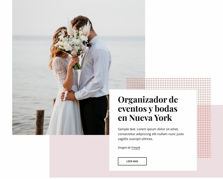 Organizadores de eventos y bodas en Nueva York Creador de sitios web HTML