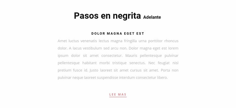 Dos texto de encabezado y un botón Diseño de páginas web