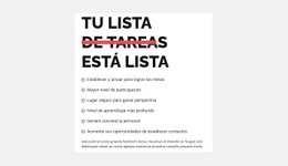 Lista De Quehaceres - Página De Destino Personalizada