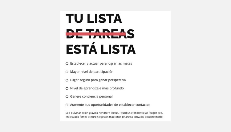 Lista de quehaceres Plantilla CSS