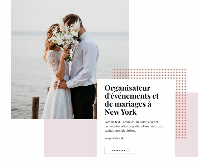 Organisateurs d'événements et de mariages à New York Créateur de site Web HTML