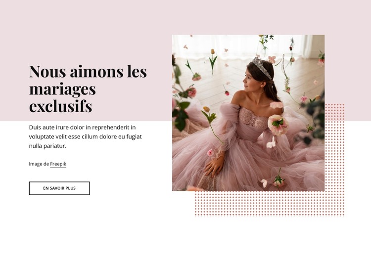 Nous aimons les mariages exclusifs Modèle HTML