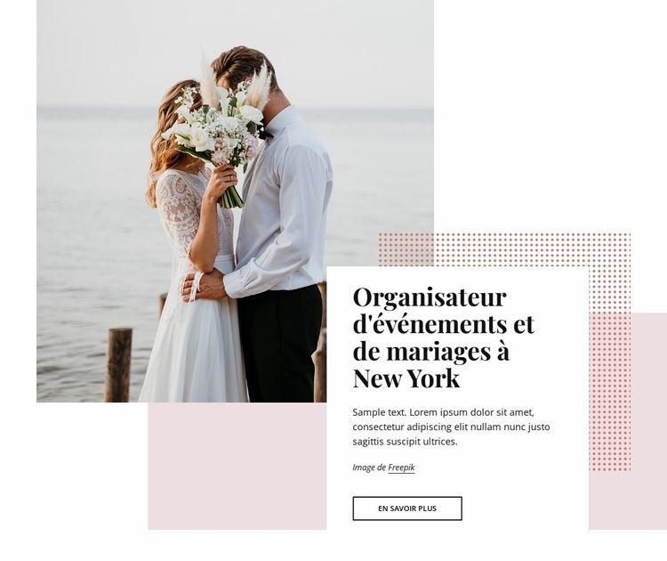 Organisateurs d'événements et de mariages à New York Modèle HTML5