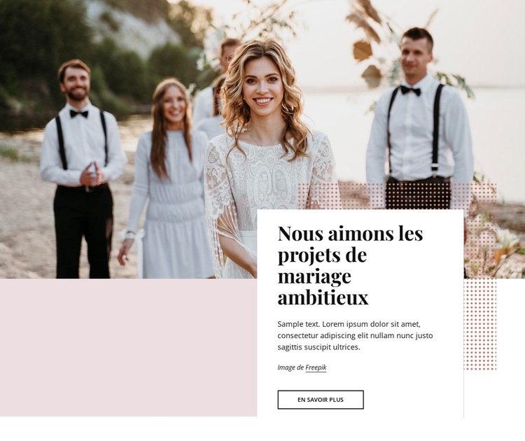 Meilleure entreprise d'organisation de mariages de luxe et de conception d'événements Modèle de site Web